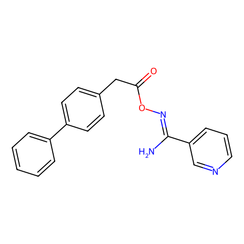 N'-{[2-(4-biphenylyl)acetyl]oxy}-3-pyridinecarboximidamide structure