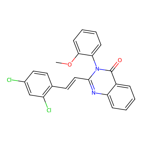 2-[(E)-2-(2,4-dichlorophenyl)ethenyl]-3-(2-methoxyphenyl)quinazolin-4-one structure