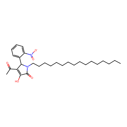 4-acetyl-1-hexadecyl-3-hydroxy-5-(2-nitrophenyl)-1,5-dihydro-2H-pyrrol-2-one structure