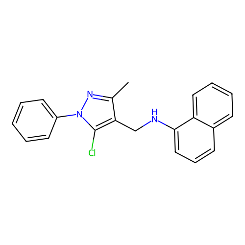 (5-Chloro-3-methyl-1-phenyl-1H-pyrazol-4-ylmethyl)-naphthalen-1-yl-amine structure