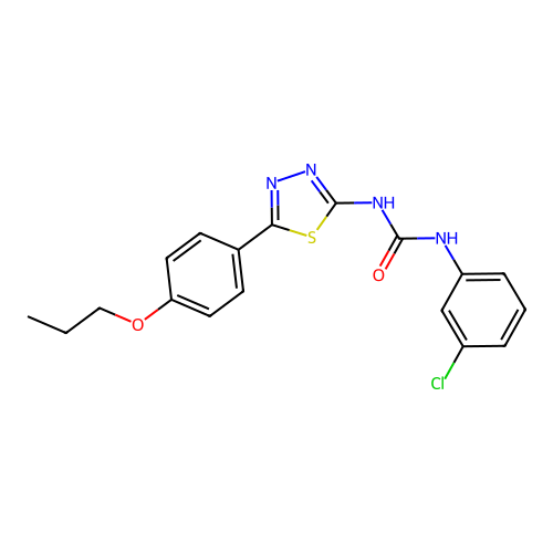 1-(3-Chlorophenyl)-3-[5-(4-propoxyphenyl)-1,3,4-thiadiazol-2-yl]urea structure