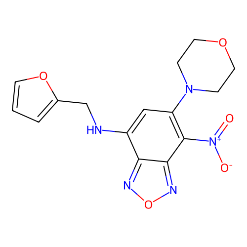 N-(furan-2-ylmethyl)-6-(morpholin-4-yl)-7-nitro-2,1,3-benzoxadiazol-4-amine structure