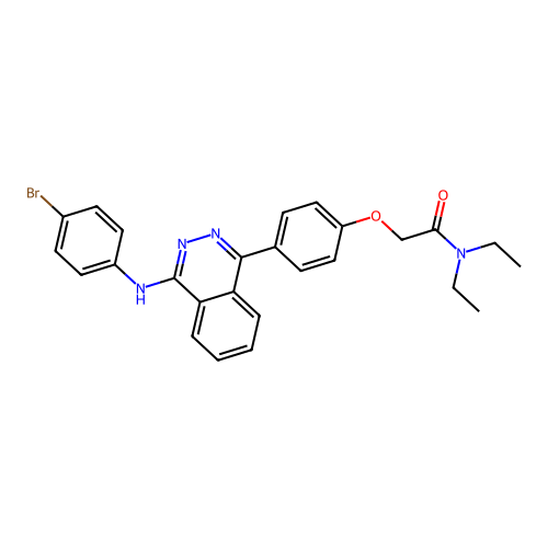 2-(4-{4-[(4-bromophenyl)amino]phthalazin-1-yl}phenoxy)-N,N-diethylacetamide structure