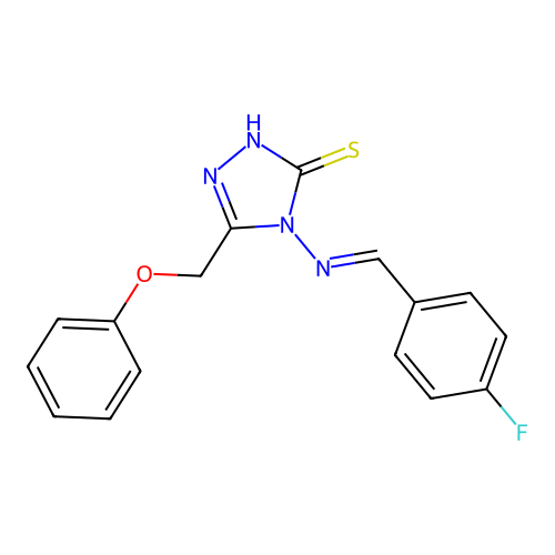 4-[(E)-(4-fluorophenyl)methylideneamino]-3-(phenoxymethyl)-1H-1,2,4-triazole-5-thione structure