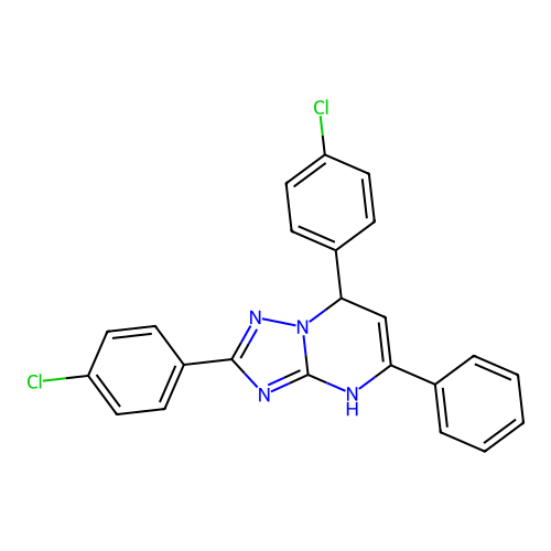 2,7-Bis(4-chlorophenyl)-5-phenyl-3,7-dihydro[1,2,4]triazolo[1,5-a]pyrimidine structure