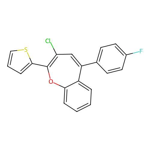 3-Chloro-5-(4-fluorophenyl)-2-(thiophen-2-yl)-1-benzoxepine structure