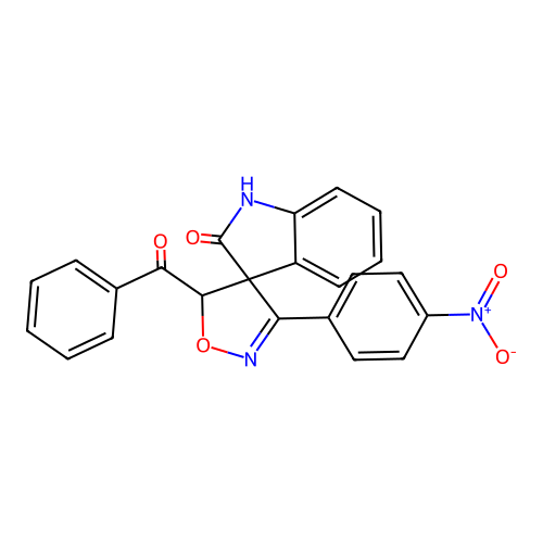 5'-benzoyl-3'-(4-nitrophenyl)-5'H-spiro[indoline-3,4'-isoxazol]-2-one structure