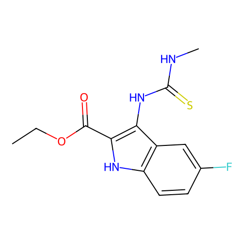 ethyl 5-fluoro-3-[(methylcarbamothioyl)amino]-1H-indole-2-carboxylate structure