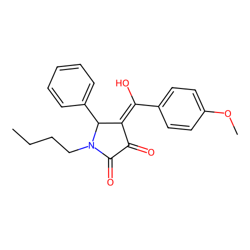 1-butyl-3-hydroxy-4-(4-methoxybenzoyl)-5-phenyl-1H-pyrrol-2(5H)-one structure