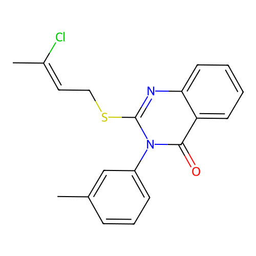2-{[(2Z)-3-chlorobut-2-en-1-yl]sulfanyl}-3-(3-methylphenyl)quinazolin-4(3H)-one structure