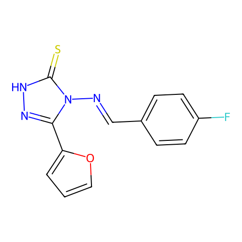 4-((4-Fluorobenzylidene)amino)-5-(2-furyl)-4H-1,2,4-triazole-3-thiol structure