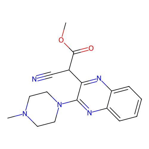 Methyl cyano[3-(4-methylpiperazin-1-yl)quinoxalin-2-yl]acetate structure