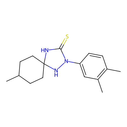 2-(3,4-Dimethylphenyl)-8-methyl-1,2,4-triazaspiro[4.5]decane-3-thione structure