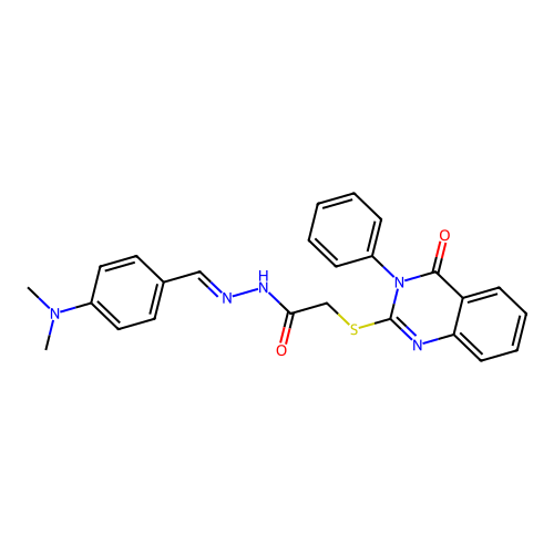 N'-{(E)-[4-(dimethylamino)phenyl]methylidene}-2-[(4-oxo-3-phenyl-3,4-dihydroquinazolin-2-yl)sulfanyl]acetohydrazide structure