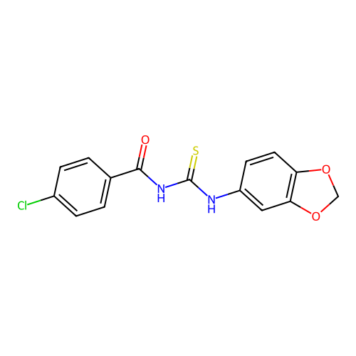 N-(1,3-benzodioxol-5-ylcarbamothioyl)-4-chlorobenzamide structure