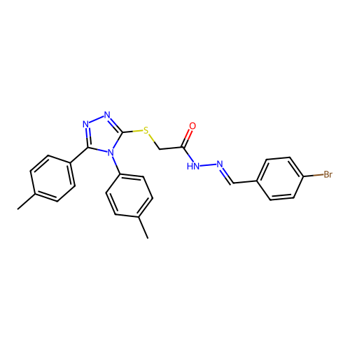 2-{[4,5-bis(4-methylphenyl)-4H-1,2,4-triazol-3-yl]sulfanyl}-N'-[(E)-(4-bromophenyl)methylidene]acetohydrazide structure