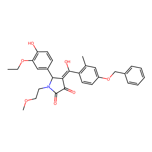4-(4-(Benzyloxy)-2-methylbenzoyl)-5-(3-ethoxy-4-hydroxyphenyl)-3-hydroxy-1-(2-methoxyethyl)-1H-pyrrol-2(5H)-one structure