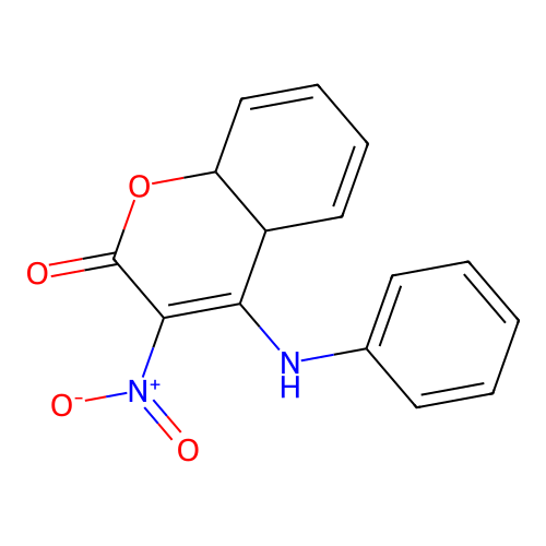 3-nitro-4-(phenylamino)-4a,8a-dihydro-2H-chromen-2-one structure