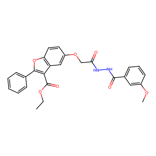 ethyl 5-(2-(2-(3-methoxybenzoyl)hydrazinyl)-2-oxoethoxy)-2-phenylbenzofuran-3-carboxylate structure