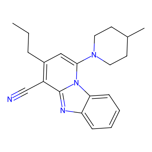 1-(4-Methylpiperidin-1-yl)-3-propylpyrido[1,2-a]benzimidazole-4-carbonitrile structure