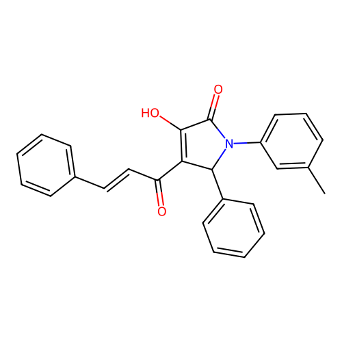 4-cinnamoyl-3-hydroxy-5-phenyl-1-(m-tolyl)-1H-pyrrol-2(5H)-one structure