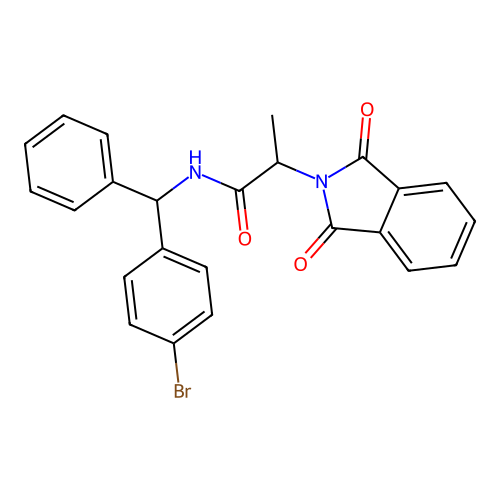 N-((4-bromophenyl)(phenyl)methyl)-2-(1,3-dioxoisoindolin-2-yl)propanamide structure