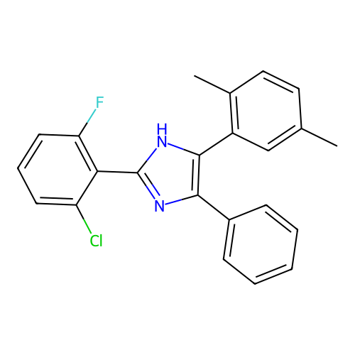 2-(2-chloro-6-fluorophenyl)-5-(2,5-dimethylphenyl)-4-phenyl-1H-imidazole structure