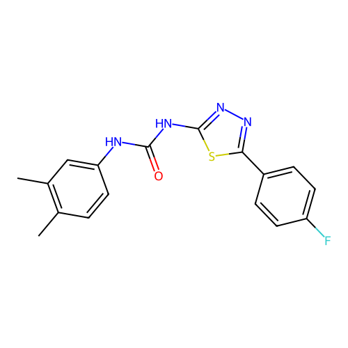 1-(3,4-Dimethylphenyl)-3-(5-(4-fluorophenyl)-1,3,4-thiadiazol-2-yl)urea structure