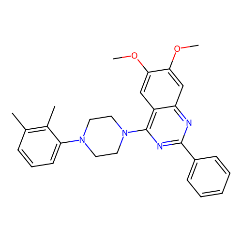 4-[4-(2,3-Dimethylphenyl)piperazin-1-yl]-6,7-dimethoxy-2-phenylquinazoline structure