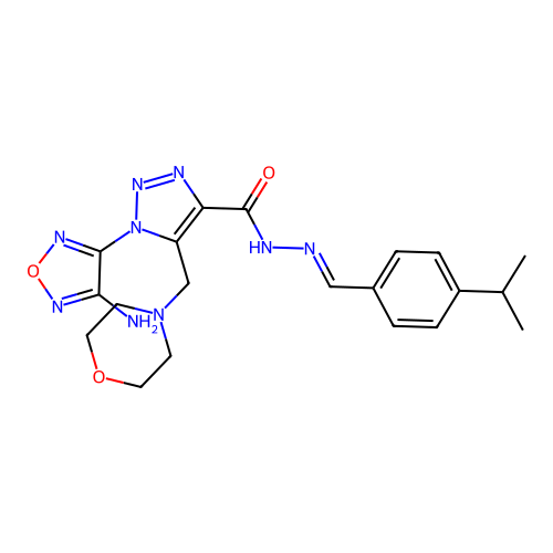 (E)-1-(4-amino-1,2,5-oxadiazol-3-yl)-N'-(4-isopropylbenzylidene)-5-(morpholinomethyl)-1H-1,2,3-triazole-4-carbohydrazide structure