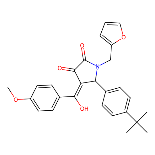 (4E)-5-(4-tert-butylphenyl)-1-(furan-2-ylmethyl)-4-[hydroxy(4-methoxyphenyl)methylidene]pyrrolidine-2,3-dione structure