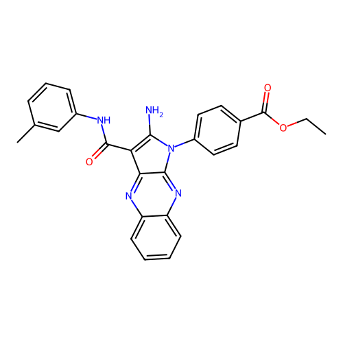 ethyl 4-(2-amino-3-(m-tolylcarbamoyl)-1H-pyrrolo[2,3-b]quinoxalin-1-yl)benzoate structure