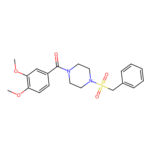 3,4-Dimethoxyphenyl 4-[benzylsulfonyl]piperazinyl ketone structure