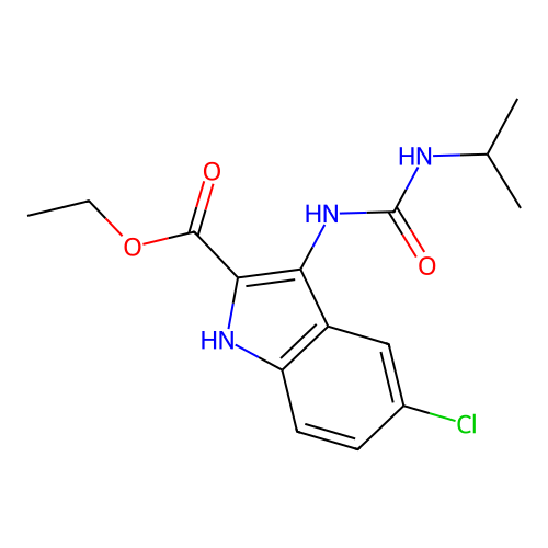 ethyl 5-chloro-3-[(propan-2-ylcarbamoyl)amino]-1H-indole-2-carboxylate structure