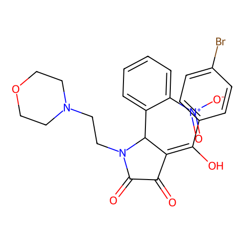 4-(4-bromobenzoyl)-3-hydroxy-1-(2-morpholinoethyl)-5-(2-nitrophenyl)-1H-pyrrol-2(5H)-one structure