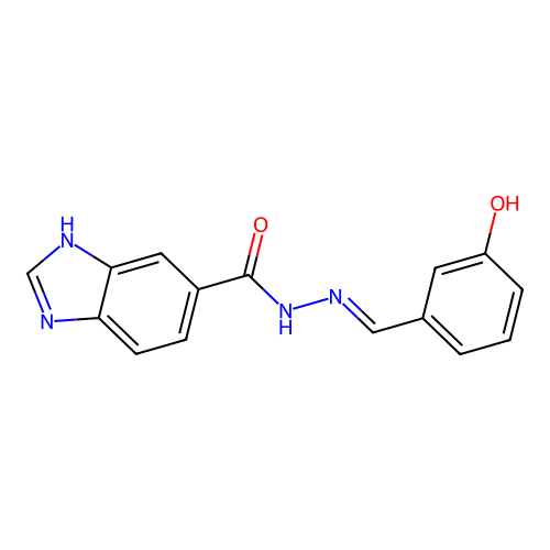 N'-(3-Hydroxybenzylidene)-1H-benzimidazole-6-carbohydrazide structure