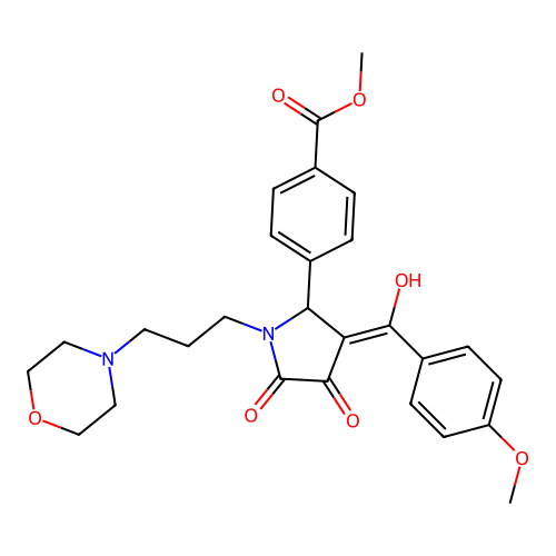 methyl 4-[(3E)-3-[hydroxy-(4-methoxyphenyl)methylidene]-1-(3-morpholin-4-ylpropyl)-4,5-dioxopyrrolidin-2-yl]benzoate structure