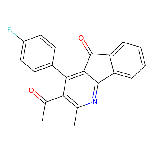 3-acetyl-4-(4-fluorophenyl)-2-methyl-5H-indeno[1,2-b]pyridin-5-one structure