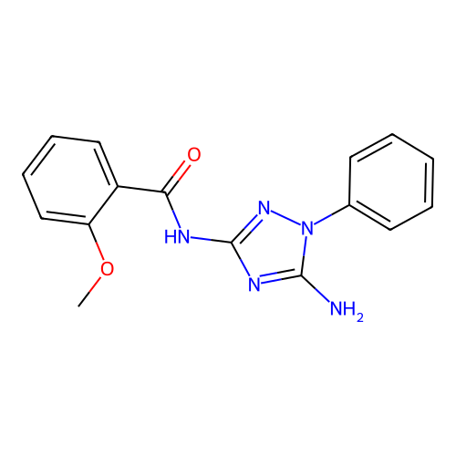 N-(5-amino-1-phenyl-1H-1,2,4-triazol-3-yl)-2-methoxybenzamide structure