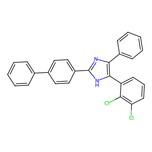 2-(biphenyl-4-yl)-5-(2,3-dichlorophenyl)-4-phenyl-1H-imidazole structure