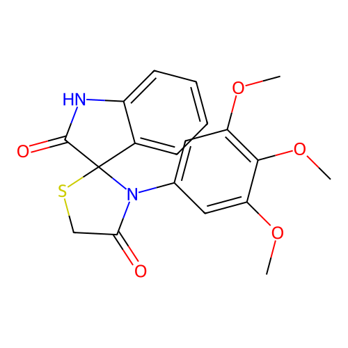 3'-(3,4,5-trimethoxyphenyl)-4'H-spiro[indole-3,2'-[1,3]thiazolidine]-2,4'(1H)-dione structure