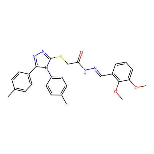 2-{[4,5-bis(4-methylphenyl)-4H-1,2,4-triazol-3-yl]sulfanyl}-N'-[(E)-(2,3-dimethoxyphenyl)methylidene]acetohydrazide structure