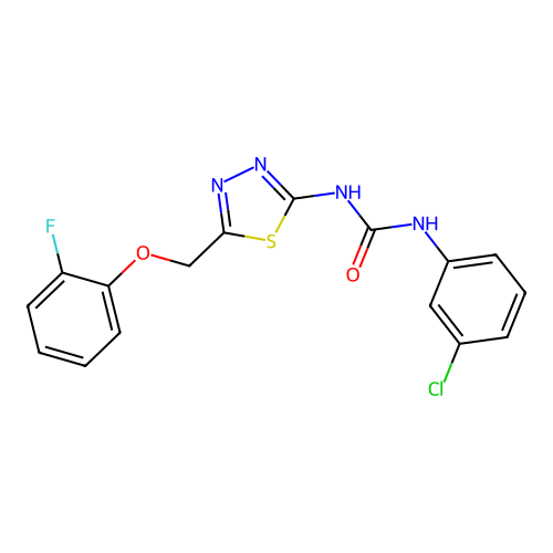 1-(3-Chlorophenyl)-3-(5-((2-fluorophenoxy)methyl)-1,3,4-thiadiazol-2-yl)urea structure