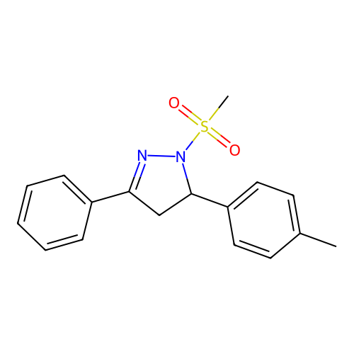 5-(4-Methylphenyl)-1-(methylsulfonyl)-3-phenyl-2-pyrazoline structure