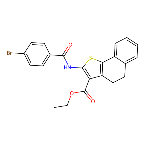 ethyl 2-(4-bromobenzamido)-4,5-dihydronaphtho[1,2-b]thiophene-3-carboxylate structure