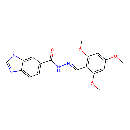 N'-(2,4,6-trimethoxybenzylidene)-1H-benzimidazole-6-carbohydrazide structure