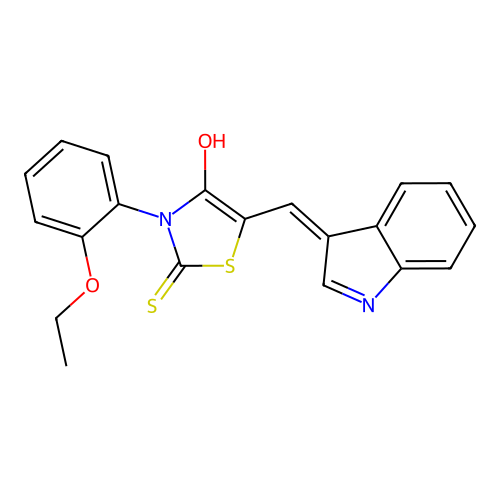 3-(2-Ethoxyphenyl)-4-hydroxy-5-(indol-3-ylidenemethyl)-1,3-thiazole-2-thione structure