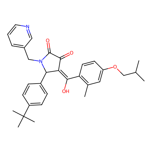 (4E)-5-(4-tert-butylphenyl)-4-[hydroxy-[2-methyl-4-(2-methylpropoxy)phenyl]methylidene]-1-(pyridin-3-ylmethyl)pyrrolidine-2,3-dione structure