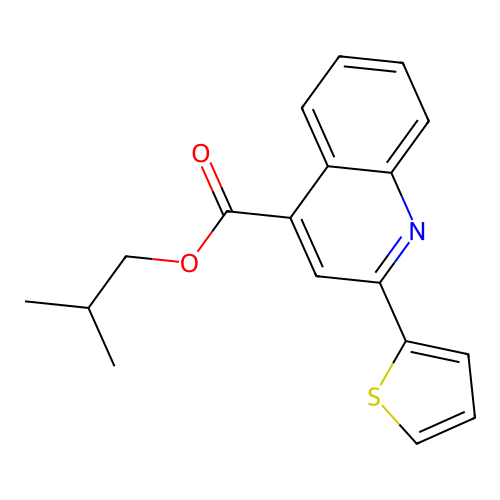 Isobutyl 2-(2-thienyl)-4-quinolinecarboxylate structure