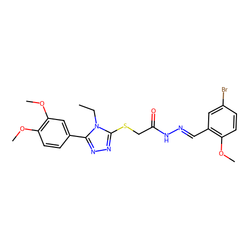 (E)-N'-(5-bromo-2-methoxybenzylidene)-2-((5-(3,4-dimethoxyphenyl)-4-ethyl-4H-1,2,4-triazol-3-yl)thio)acetohydrazide structure